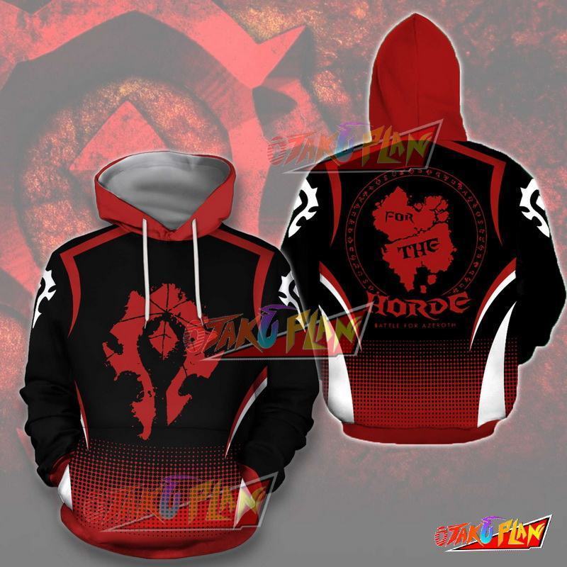 World Of Warcraft WOW For The Horde All Over Print Pullover Hoodie-otakuplan