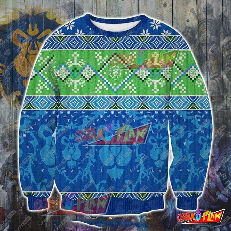 World Of Warcraft3d Print Ugly Christmas Sweatshirt-otakuplan