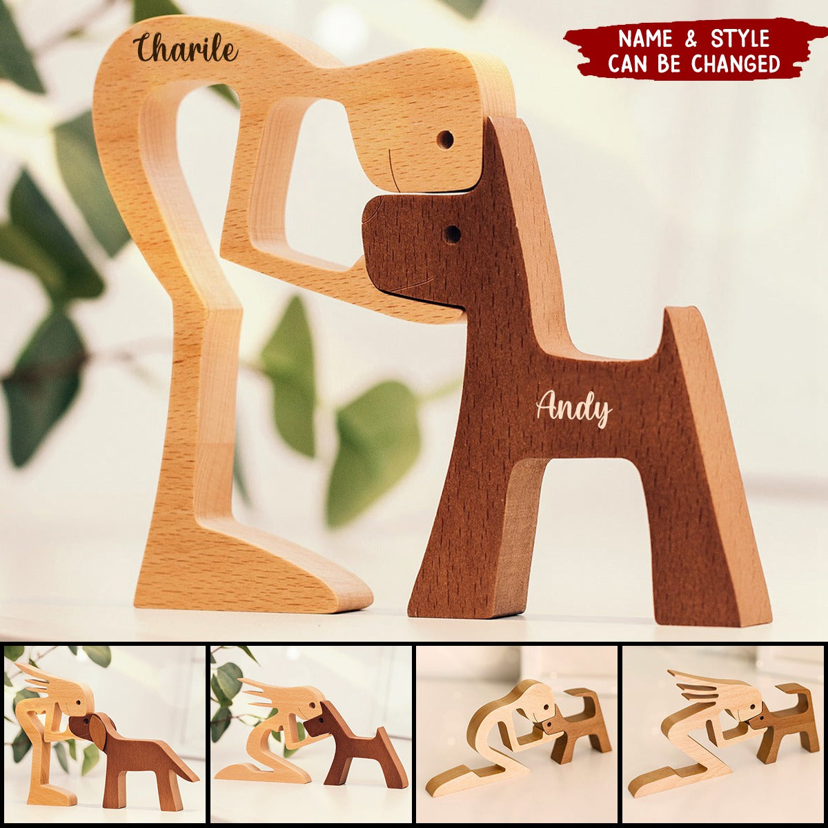 The Love Between You And Your Fur-Friend - Wooden Pet Carvings
