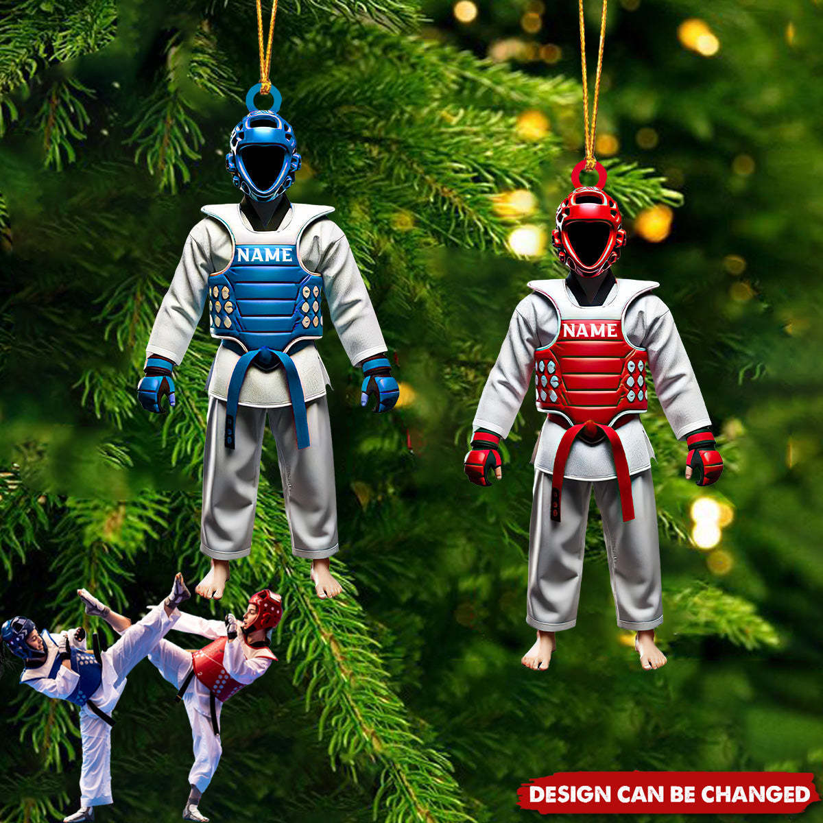  Name Taekwondo Ornament, Taekwondo Christmas Gift