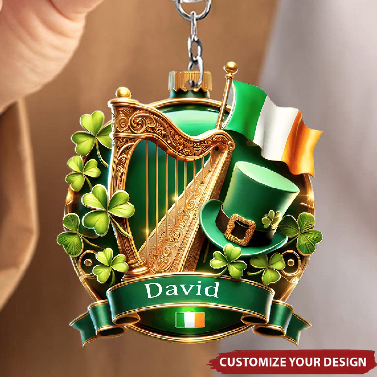 Custom Name Mountain Ireland Keychain - Gift For Ireland Lover