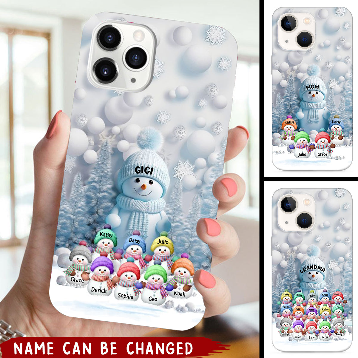 Christmas Blue Vibe Snowman Grandma Mom Colorful Kids  Phone Case