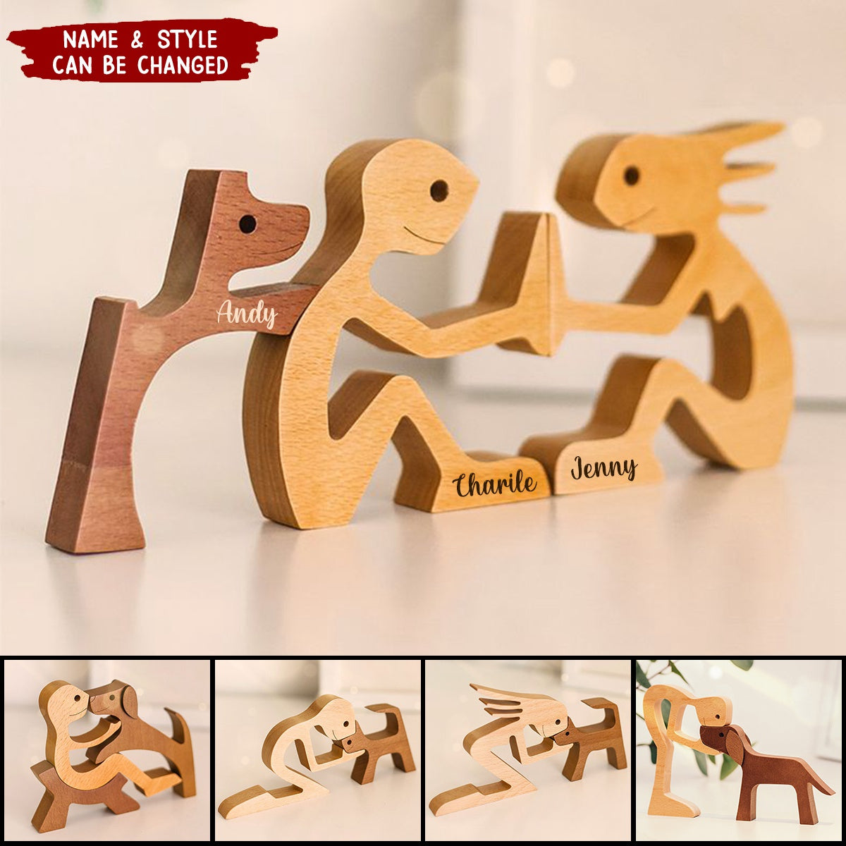 The Love Between You And Your Fur-Friend - Wooden Pet Carvings