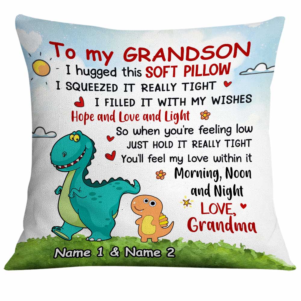  Granddaughter Grandson Dinosaur Pillowcase