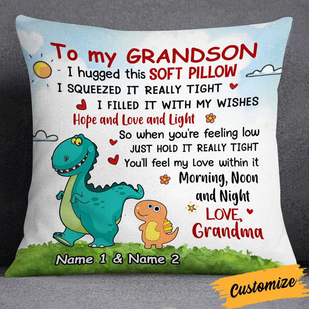  Granddaughter Grandson Dinosaur Pillowcase