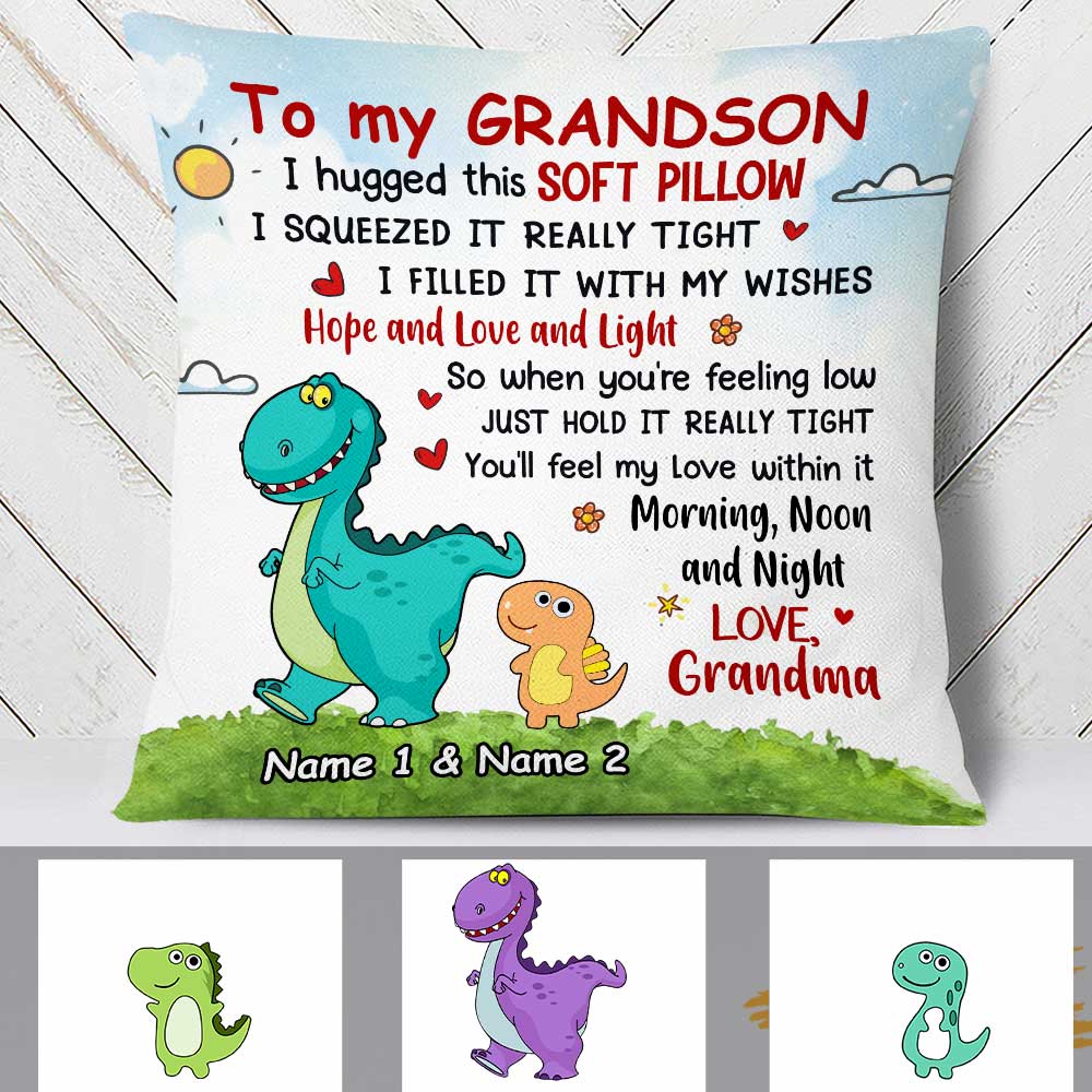  Granddaughter Grandson Dinosaur Pillowcase