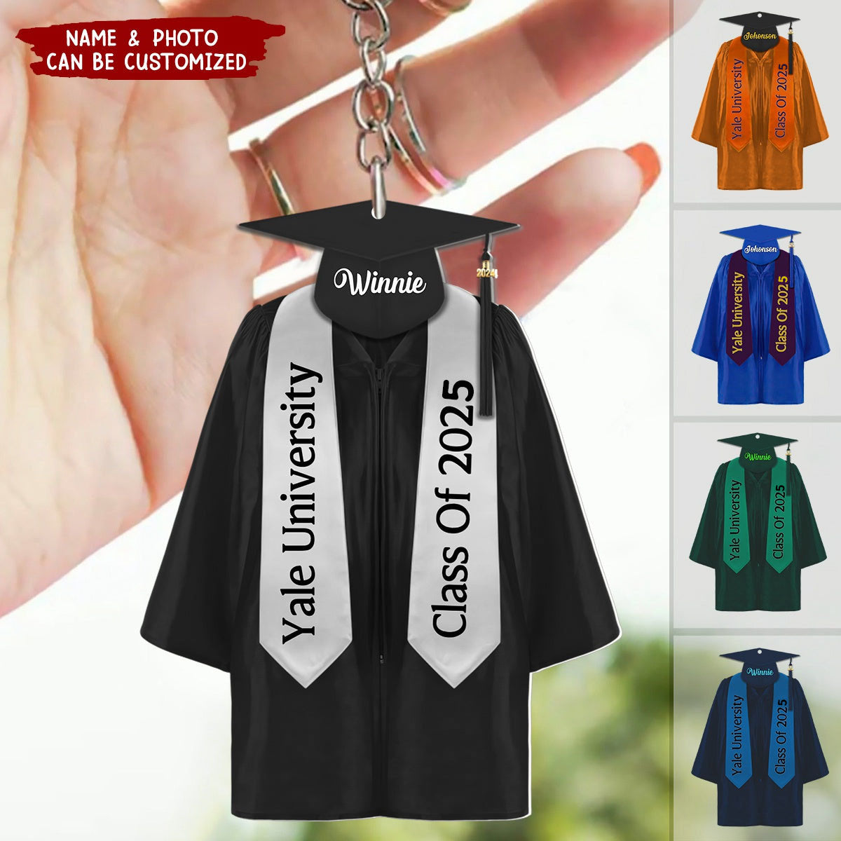 Graduation Robes And Hat For Bachelor, Senior Acrylic Keychain Gift