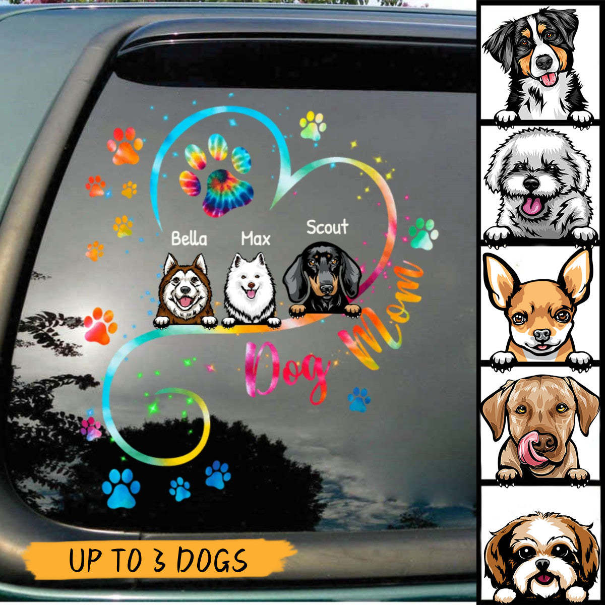 Dog Mom Heart Line  Decal DIY Gift For Pet Lovers