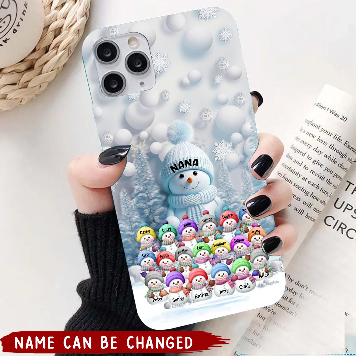 Christmas Blue Vibe Snowman Grandma Mom Colorful Kids  Phone Case