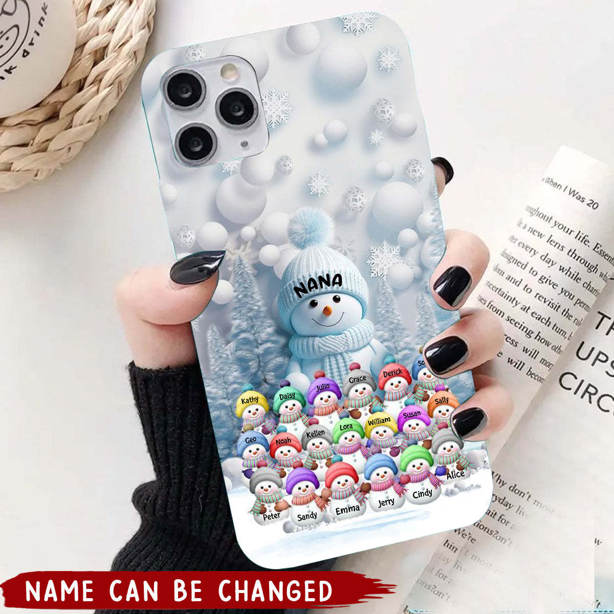 Christmas Blue Vibe Snowman Grandma Mom Colorful Kids  Phone Case