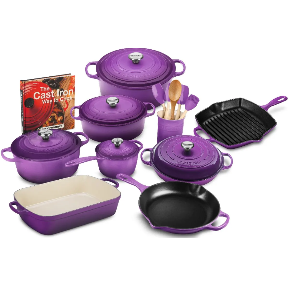 💖20-piece Signature Cast Iron Cookware Set