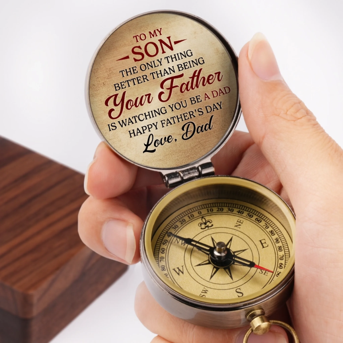 Your Heart, My Home - Family Custom Compass - Father's Day, Gift For Dad, Mom, Son