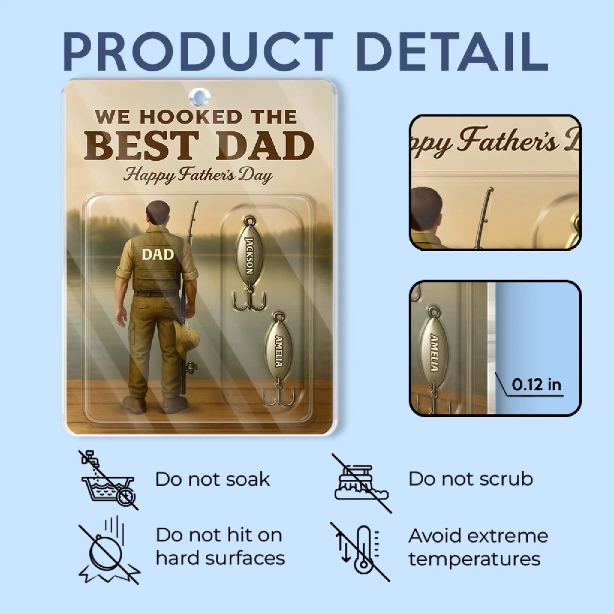 From Our Hooks To Your Heart - Family  Custom Car Ornament - Acrylic Custom Shaped - Father's Day, Gift For Dad, Grandpa, Fishing Lovers, Fishermen