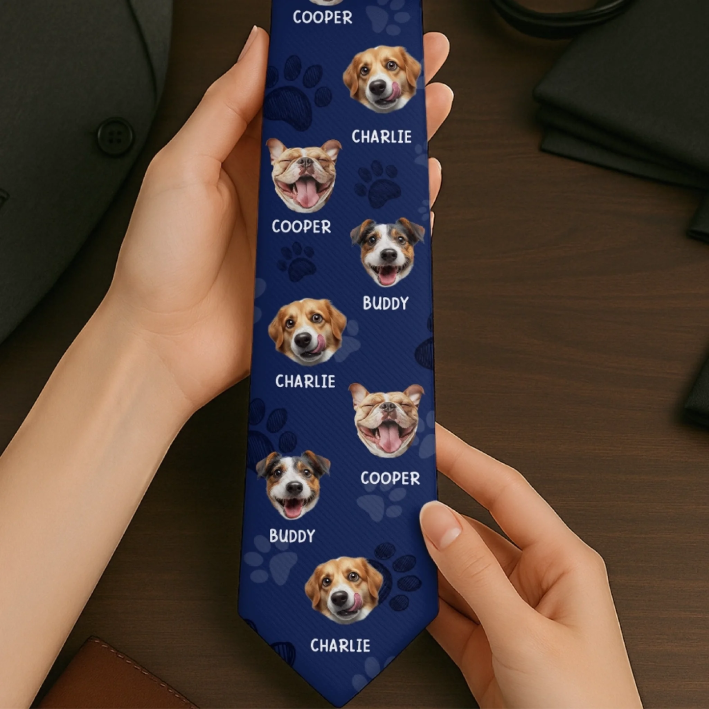  Photo Paws-itively The Best Tie Ever - Dog & Cat  Custom Tie - Father's Day, Gift For Dad, Pet Owners, Pet Lovers