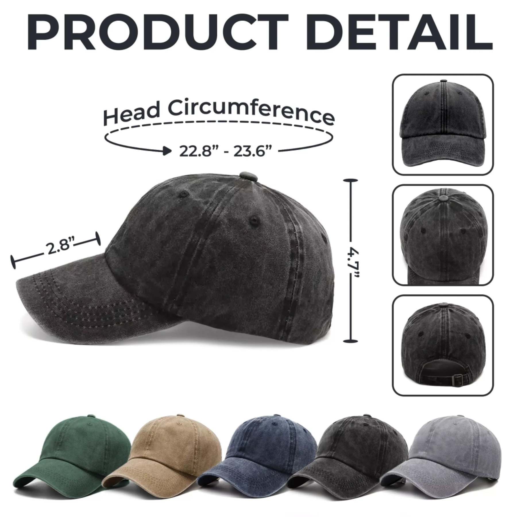 Custom Photo Powered By Love - Family  Custom Vintage Washed Denim Baseball Cap - Father's Day, Gift For Dad