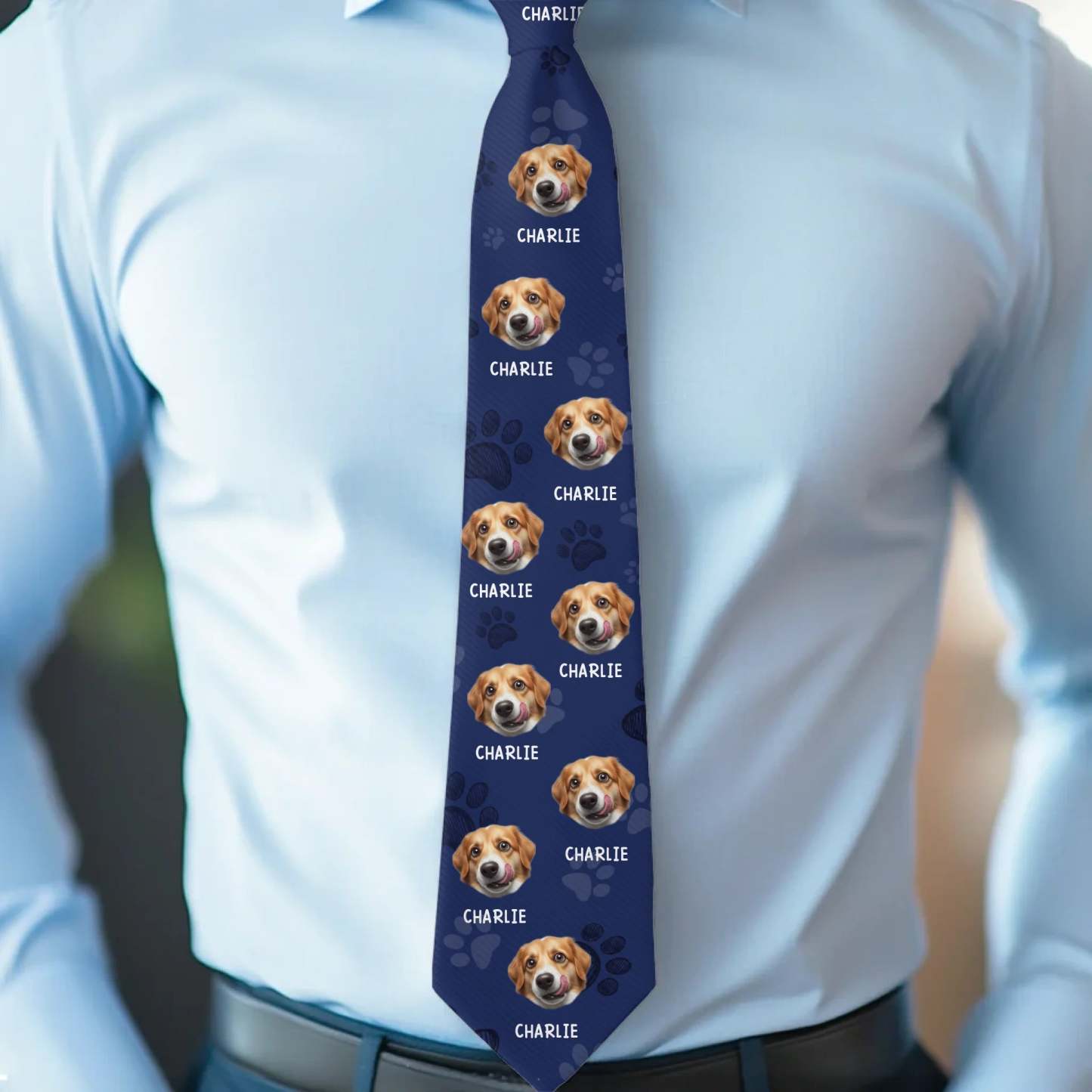  Photo Paws-itively The Best Tie Ever - Dog & Cat  Custom Tie - Father's Day, Gift For Dad, Pet Owners, Pet Lovers