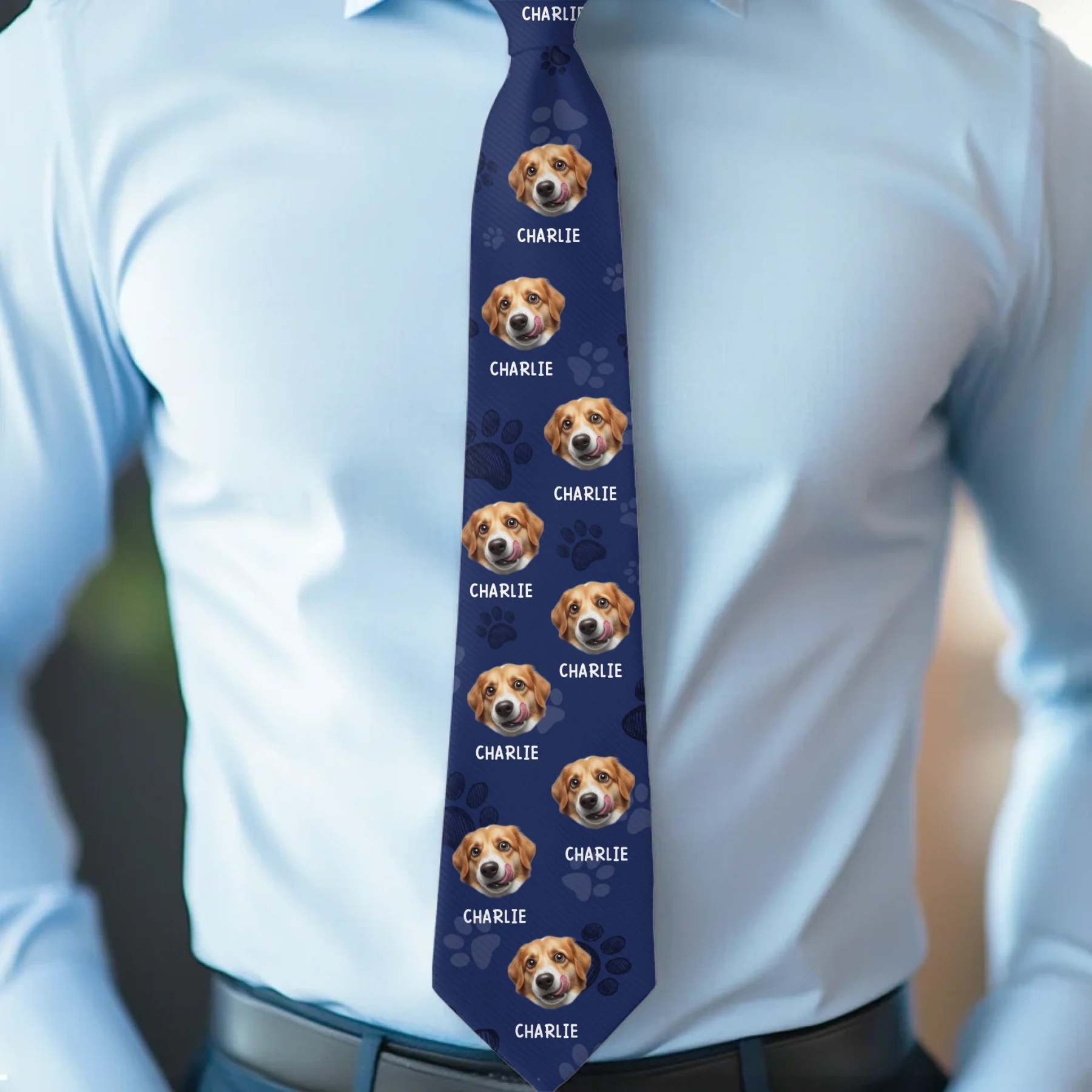  Photo Paws-itively The Best Tie Ever - Dog & Cat  Custom Tie - Father's Day, Gift For Dad, Pet Owners, Pet Lovers