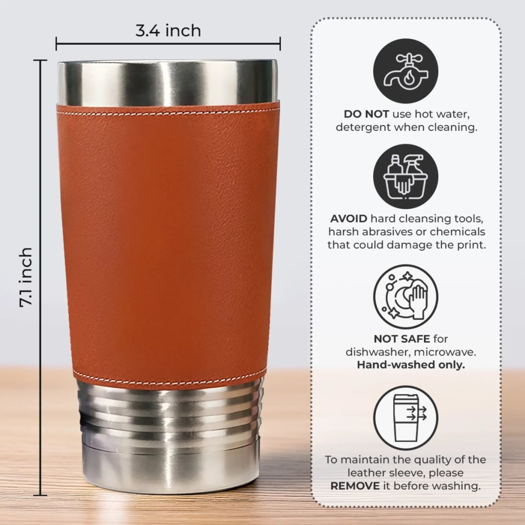 From Tiny Fingers To Forever Memories - Family  Custom Printed Leather Tumbler - Father's Day, Gift For Dad, Grandpa, Family Members