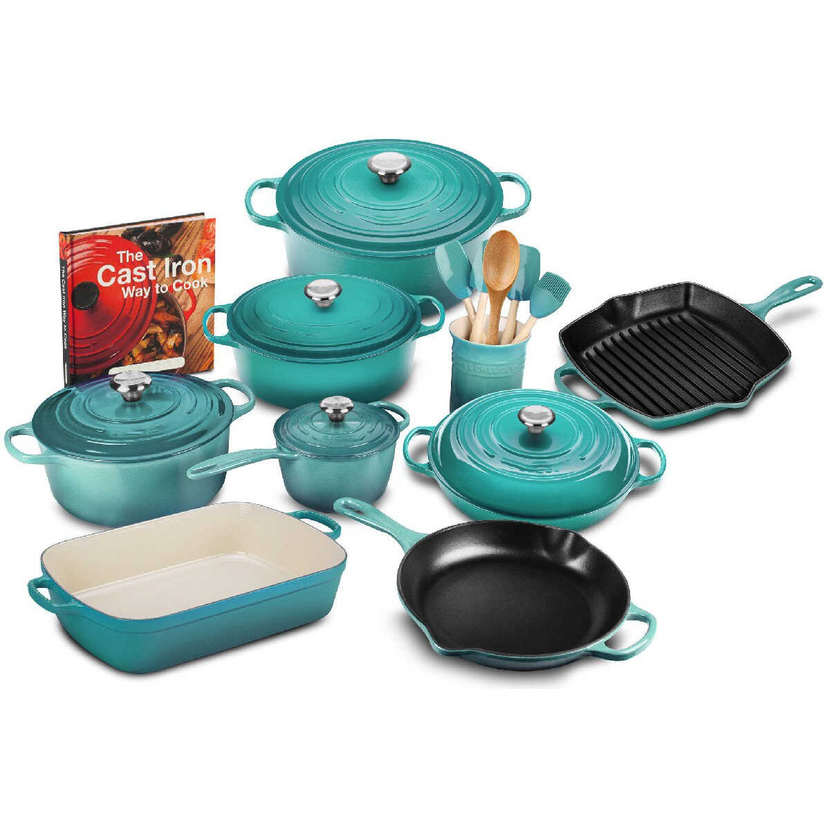 💖20-piece Signature Cast Iron Cookware Set