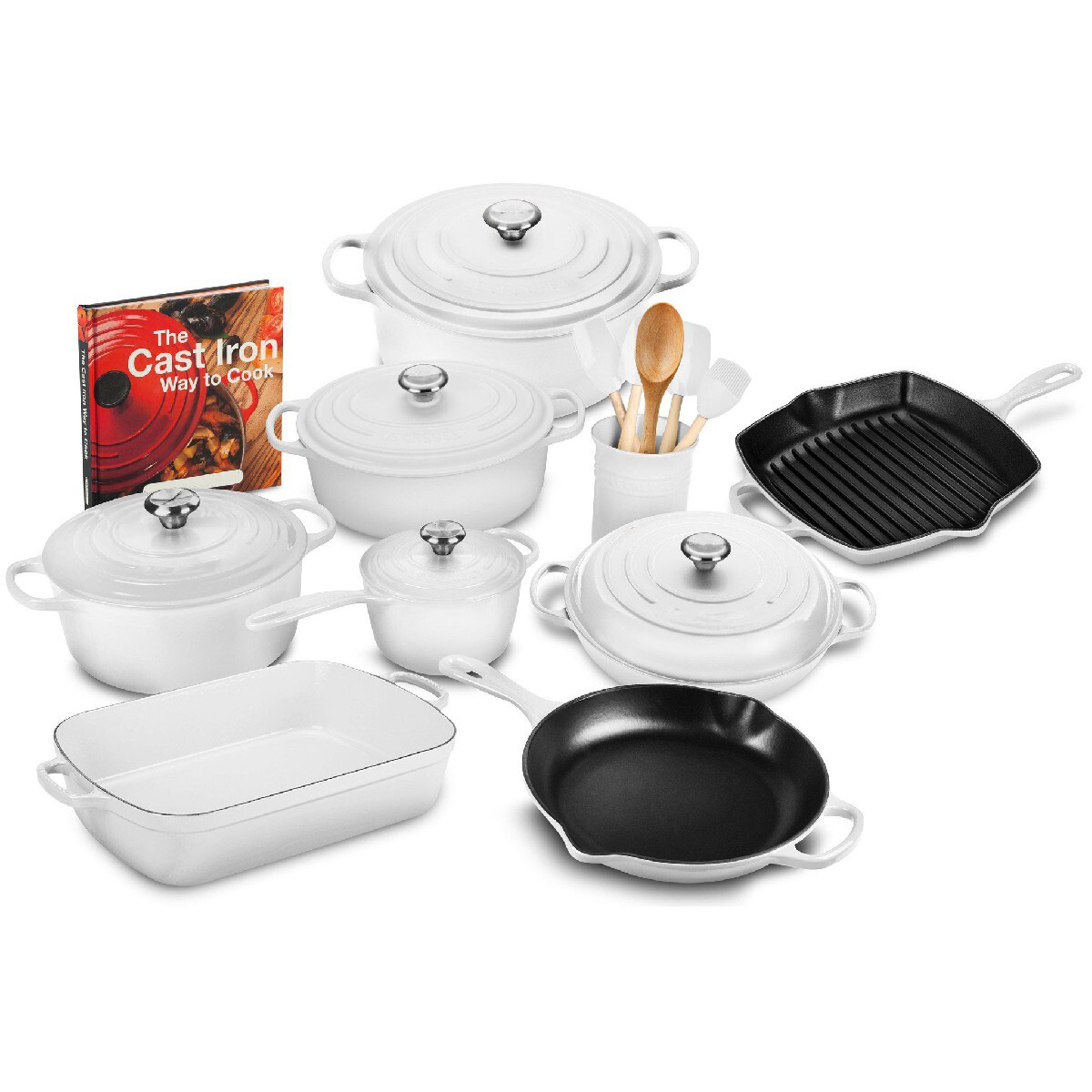 💖20-piece Signature Cast Iron Cookware Set