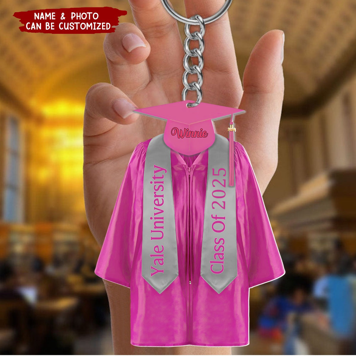Graduation Robes And Hat For Bachelor, Senior Acrylic Keychain Gift