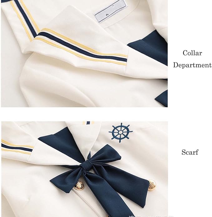 Japanese School Girls Sailor JK Uniform,Classic Women's Cosplay Costume,Cute Summer Mini Plaid Skirt with Bow Tie Necktie Shirt Set,Sexy Romper Pajamas