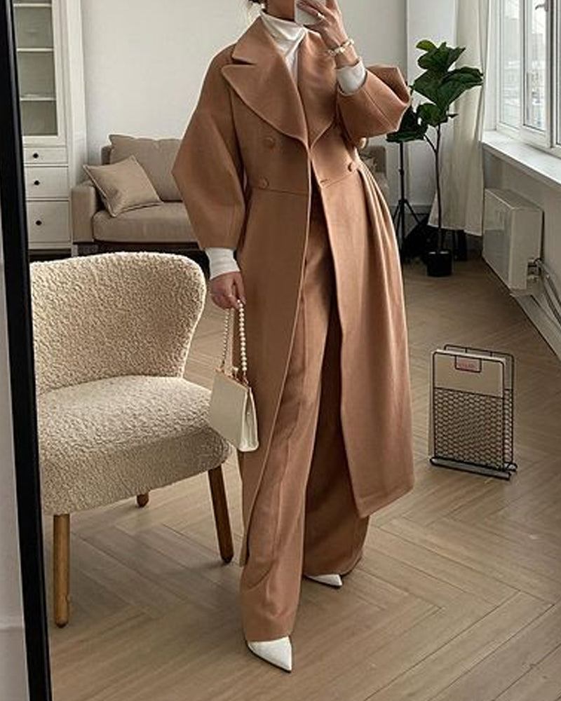 Stylish Lapel Double Breasted Coat