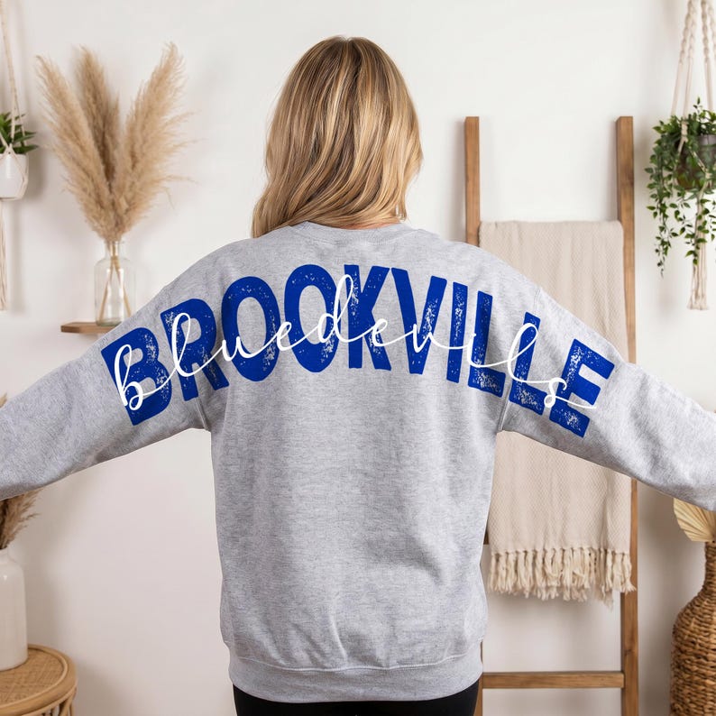 SOLID CUSTOM BACK PRINT SWEATSHIRT FOR SPORTS FANS