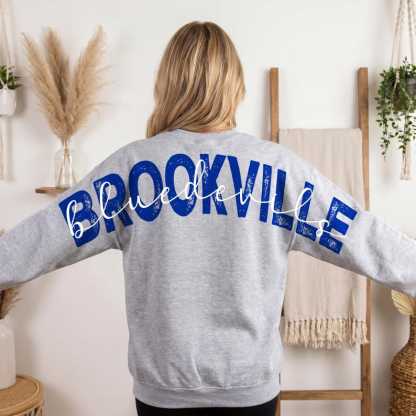 SOLID CUSTOM BACK PRINT SWEATSHIRT FOR SPORTS FANS