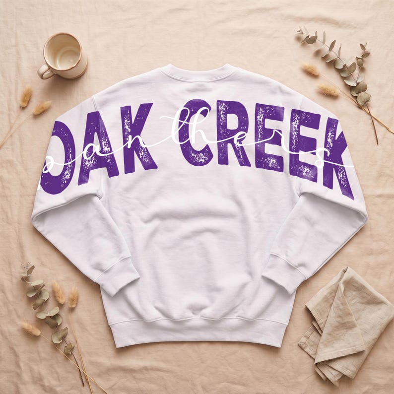 SOLID CUSTOM BACK PRINT SWEATSHIRT FOR SPORTS FANS