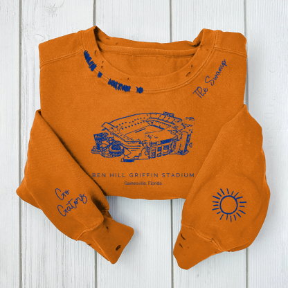 [Copy]Arizona Stadium - University of Arizona Wildcats Alumni Distressed Monogram Chain Stitch Sweatshirt - Vintage Class of 2025 Hoodie