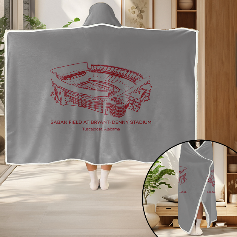 Personalized Bryant-Denny Stadium Sport Hooded Blanket