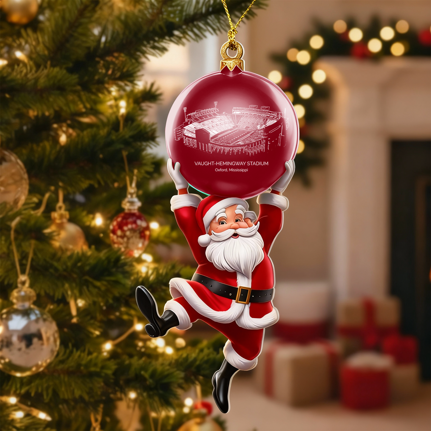 Personalized Vaught–Hemingway Stadium Christmas Acrylic Decorations, A Gift For Fans - Limited Edition