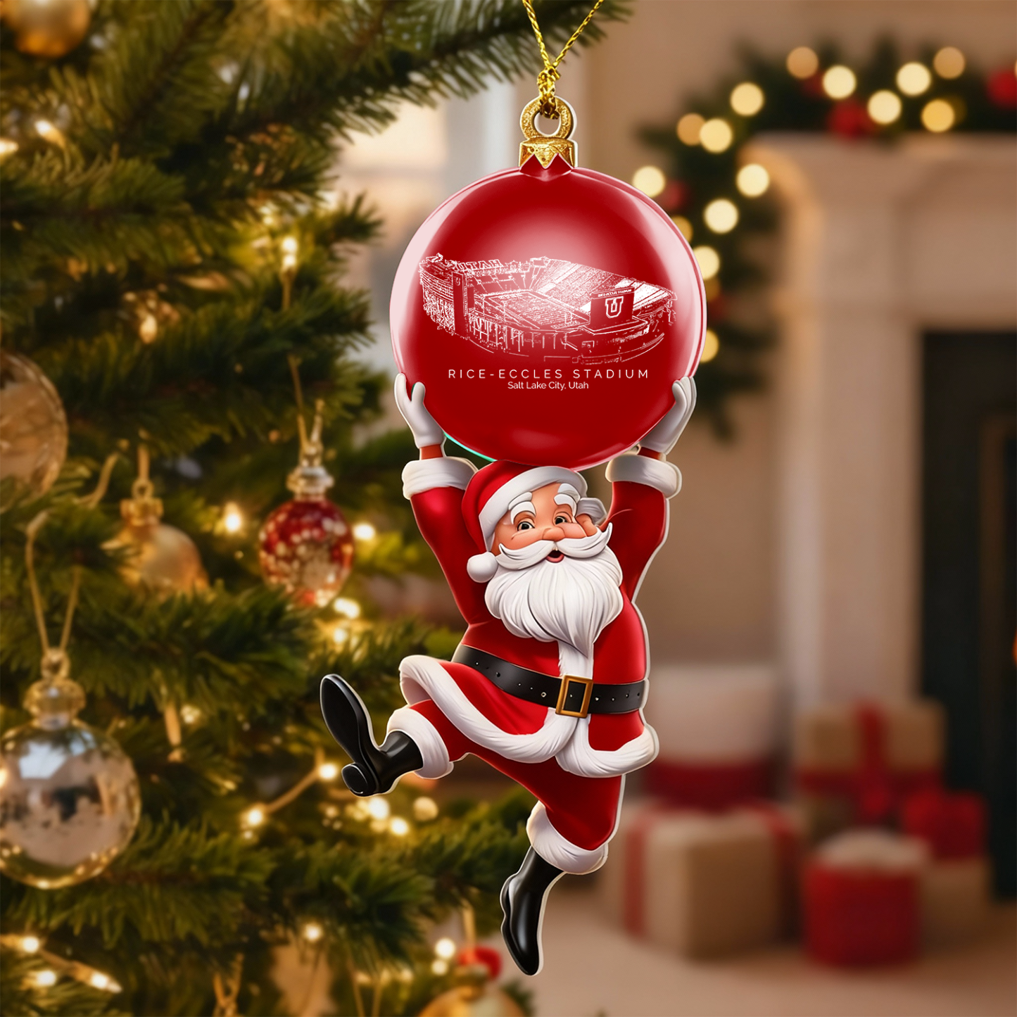 Personalized Rice–Eccles Stadium Christmas Acrylic Decorations, A Gift For Fans - Limited Edition