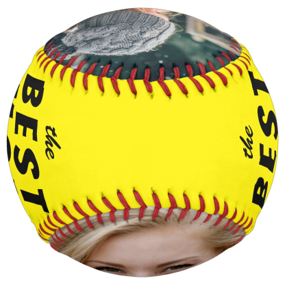 Yellow Best Mom Ever 2 Photo Collage Softball