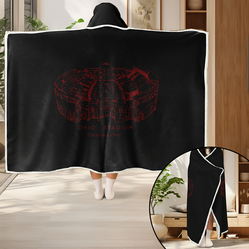 Personalized Ohio Stadium Sport Hooded Blanket