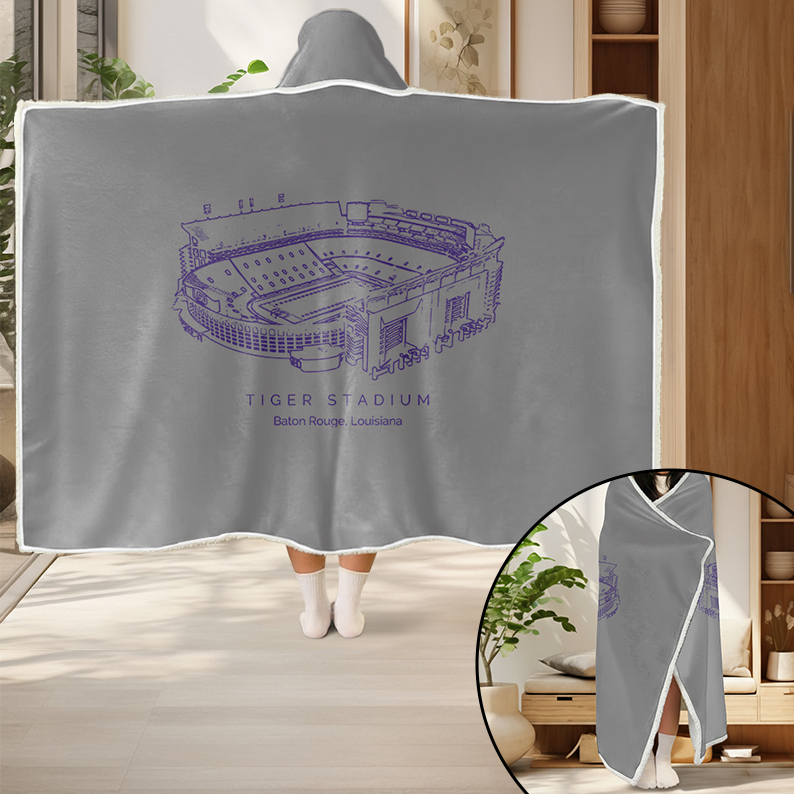 Personalized Tiger Stadium Sport Hooded Blanket