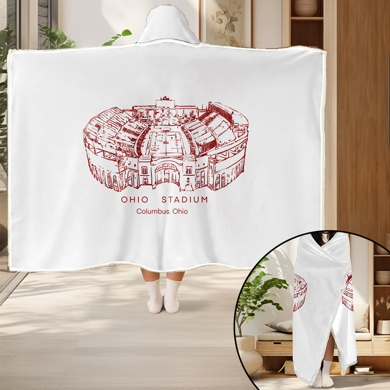 Personalized Ohio Stadium Sport Hooded Blanket