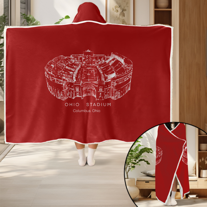 Personalized Ohio Stadium Sport Hooded Blanket