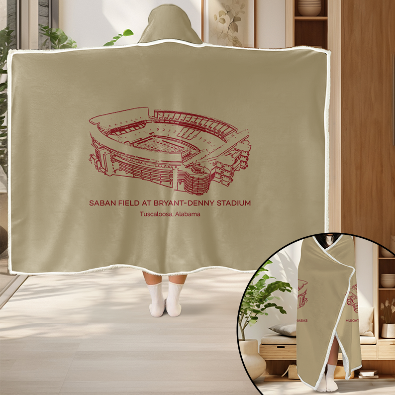 Personalized Bryant-Denny Stadium Sport Hooded Blanket