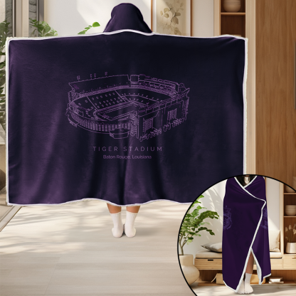 Personalized Tiger Stadium Sport Hooded Blanket