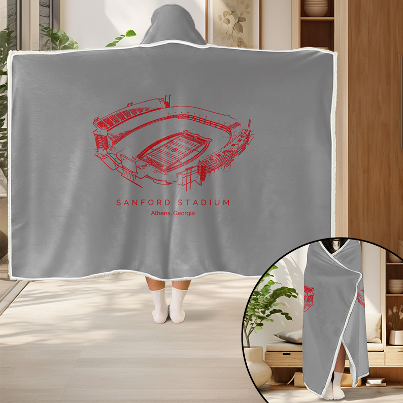 Personalized Sanford Stadium Sport Hooded Blanket