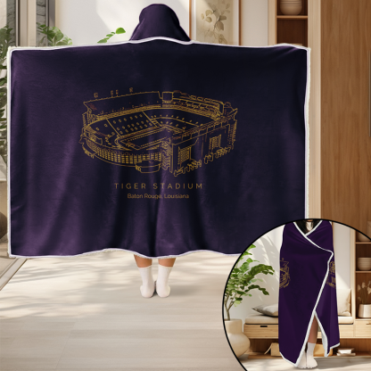 Personalized Tiger Stadium Sport Hooded Blanket