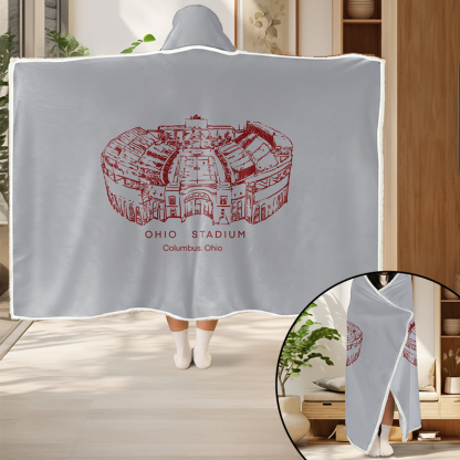 Personalized Ohio Stadium Sport Hooded Blanket