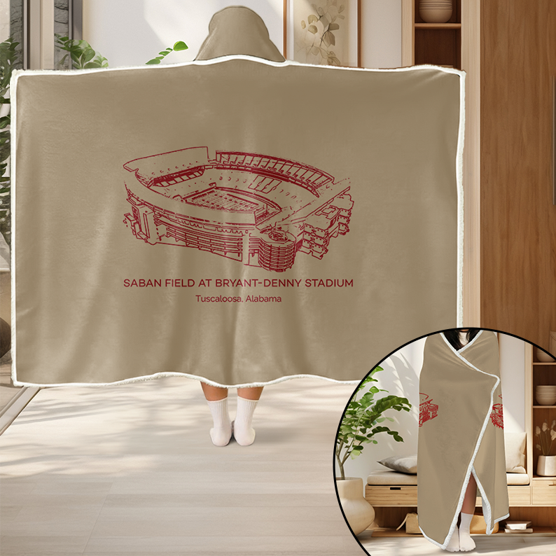 Personalized Bryant-Denny Stadium Sport Hooded Blanket