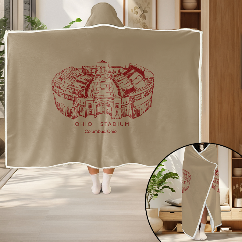 Personalized Ohio Stadium Sport Hooded Blanket