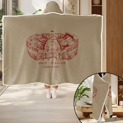 Personalized Ohio Stadium Sport Hooded Blanket