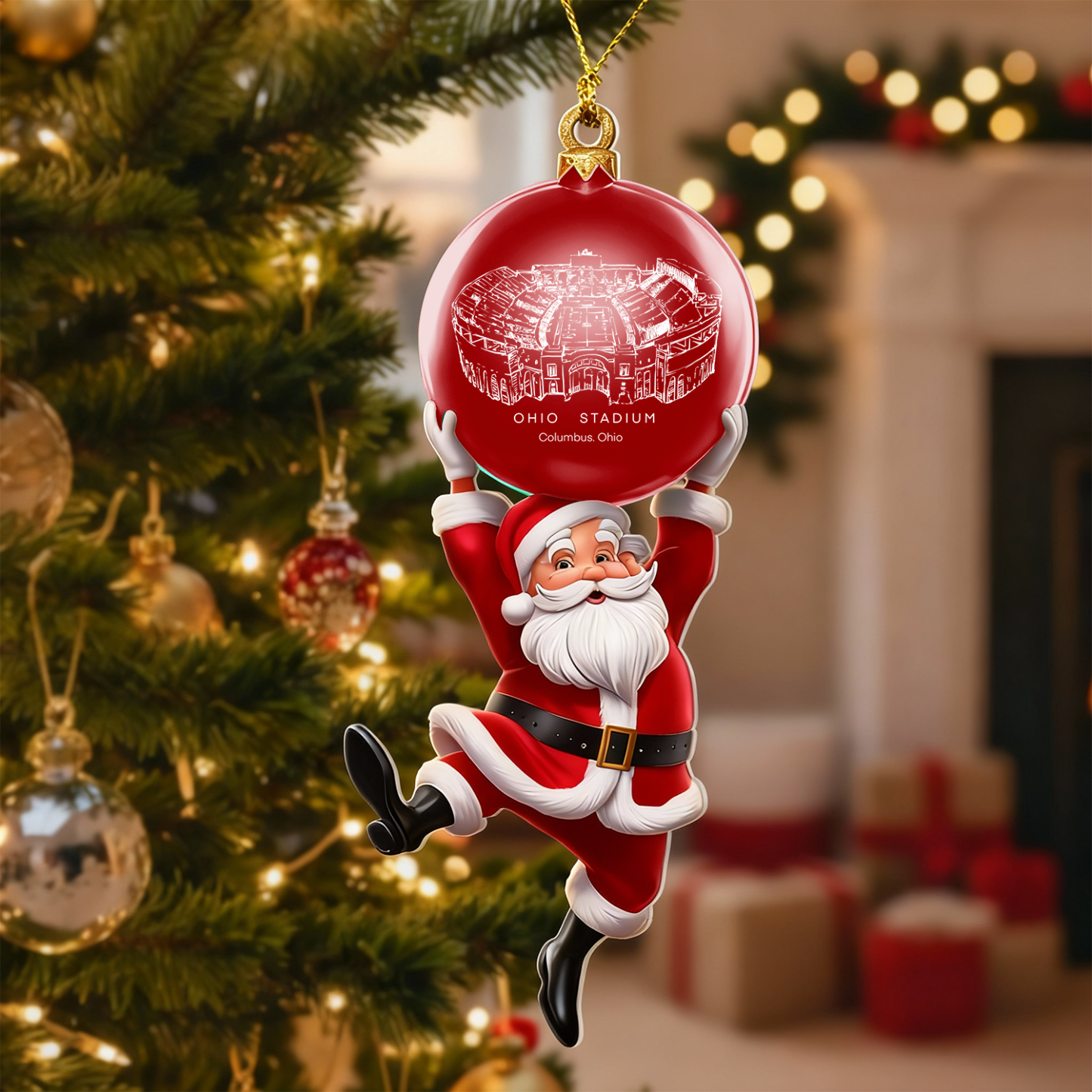 Personalized Ohio Stadium Christmas Acrylic Decorations, A Gift For Fans - Limited Edition