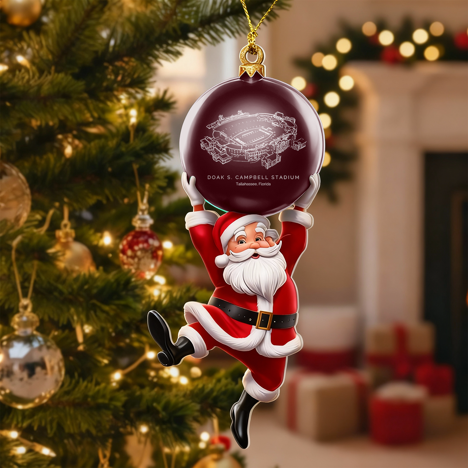 Personalized Doak S. Campbell Stadium Christmas Acrylic Decorations, A Gift For Fans - Limited Edition