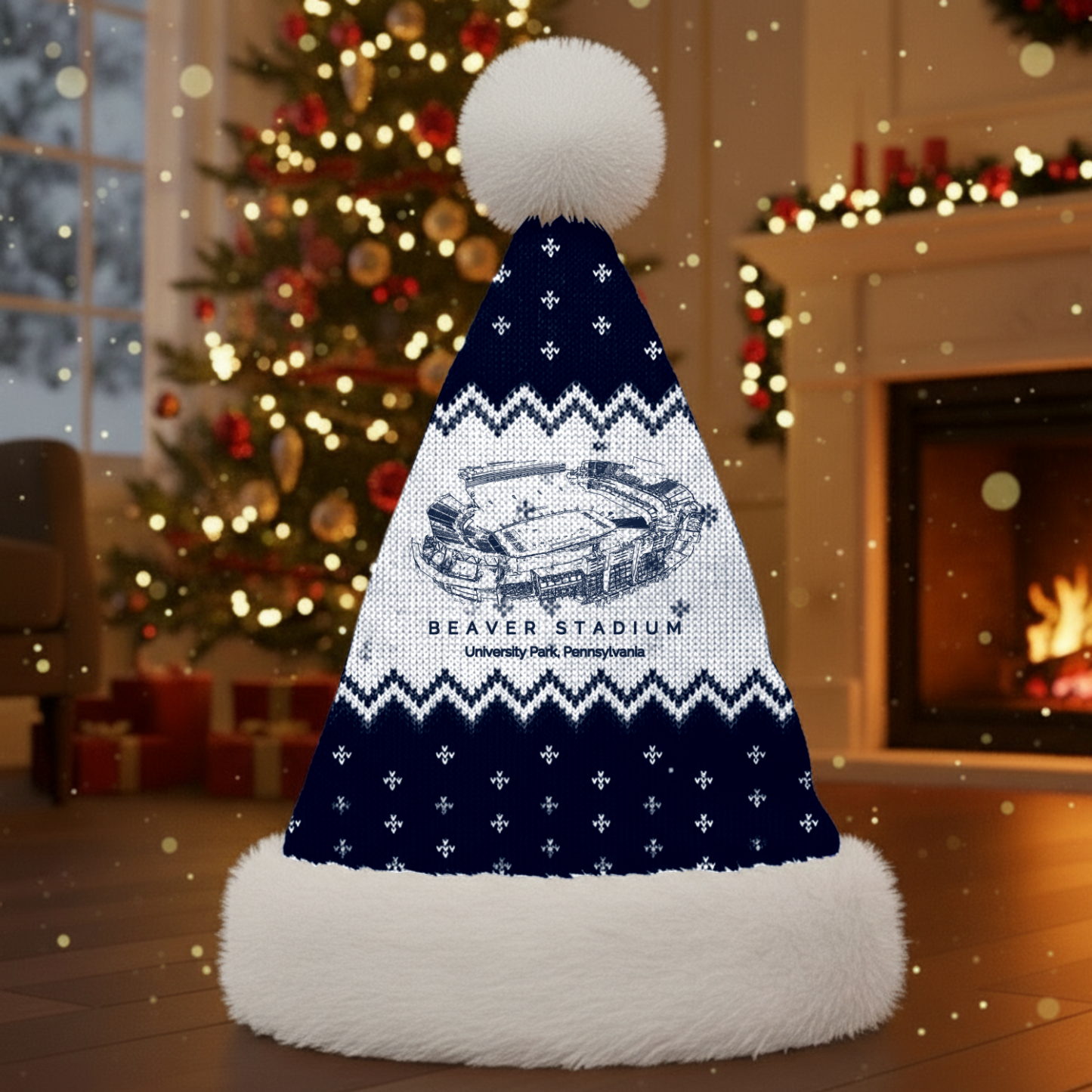 Personalized Beaver Stadium Santa Hat, A Perfect Christmas Gift For Family - Limited Edition